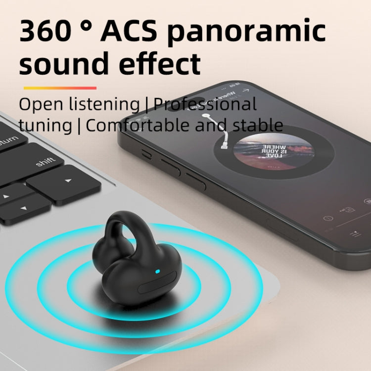 M-S8 Wireless Stereo Single Ear Clip-on Bluetooth Earphone(Black)