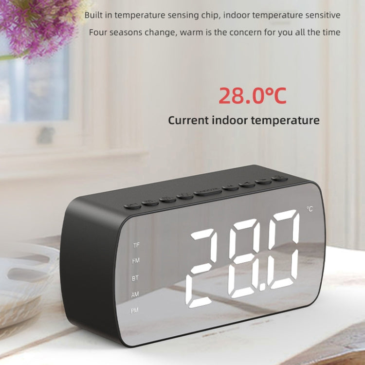 Q5 Outdoor Portable Card Bluetooth Speaker Small Clock Radio, Color: White 1400mAh