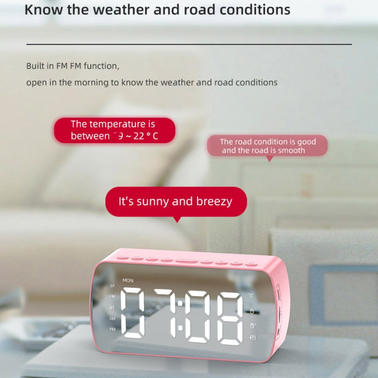 Q5 Outdoor Portable Card Bluetooth Speaker Small Clock Radio, Color: Black 1400mAh