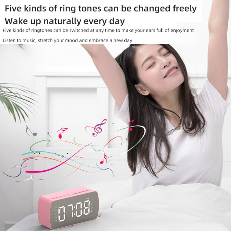 Q5 Outdoor Portable Card Bluetooth Speaker Small Clock Radio, Color: White 1400mAh