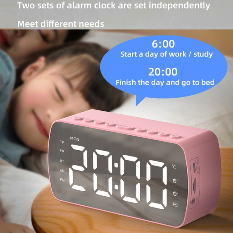 Q5 Outdoor Portable Card Bluetooth Speaker Small Clock Radio, Color: Black 1400mAh