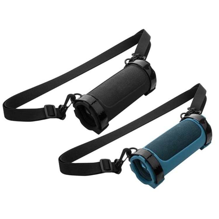 For JBL Flip 6 Speaker Bag Travel Carrying Silicone Case With Shoulder Strap(Blue)