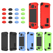 For Steam Deck Game Controller Soft Silicone Protective Cover Case With 4pcs Key Cap(Luminous Blue)