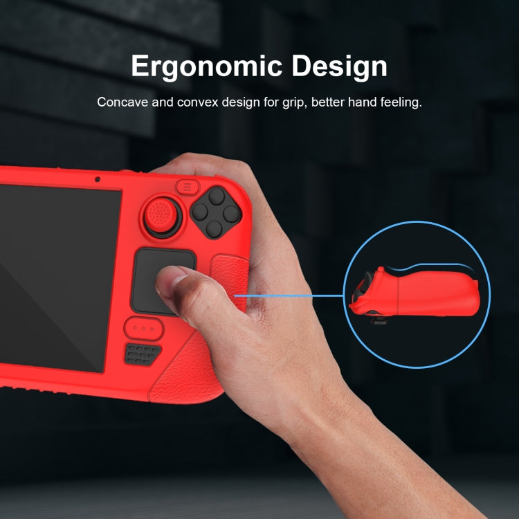 For Steam Deck Game Controller Soft Silicone Protective Cover Case With 4pcs Key Cap(Luminous Green)