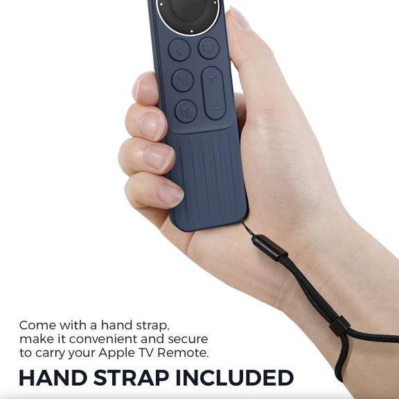 For Apple TV Siri Remote 2/3 AhaStyle PT166 Remote Controller Silicone Protective Case Striped Non-Slip Anti-Drop Cover(Midnight Blue)
