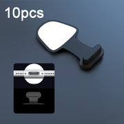 10pcs 8 Pin  Mobile Phone Charging Port Silicone Anti-Dust Plug Back-adhesive Loss-proof Cover(Black)