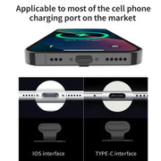 10pcs USB-C/Type-C  Mobile Phone Charging Port Silicone Anti-Dust Plug Back-adhesive Loss-proof Cover(Black)