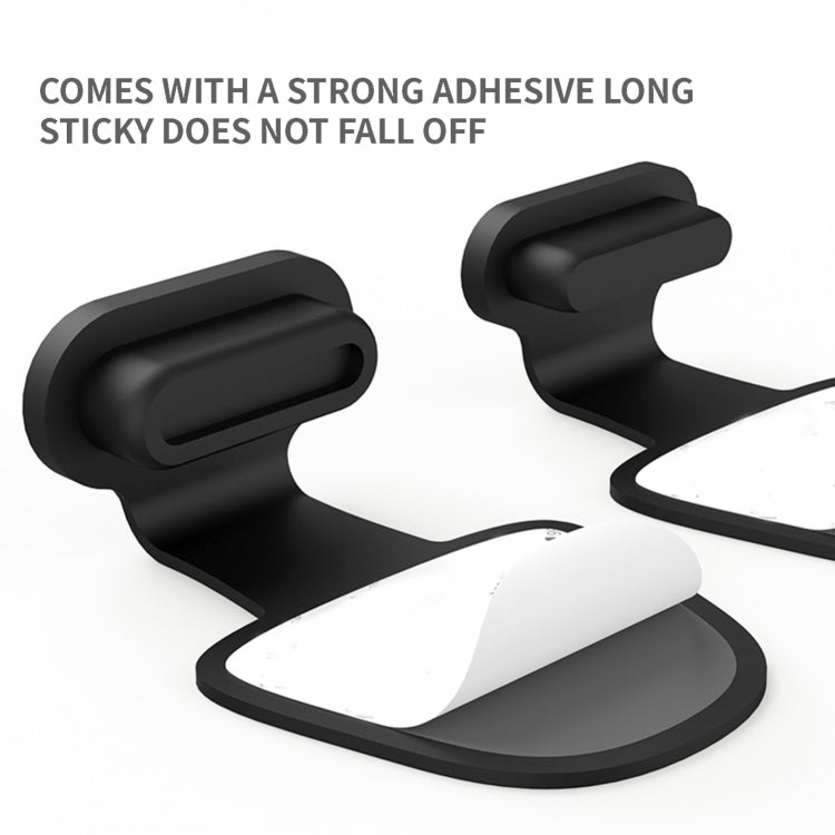 10pcs USB-C/Type-C  Mobile Phone Charging Port Silicone Anti-Dust Plug Back-adhesive Loss-proof Cover(Black)