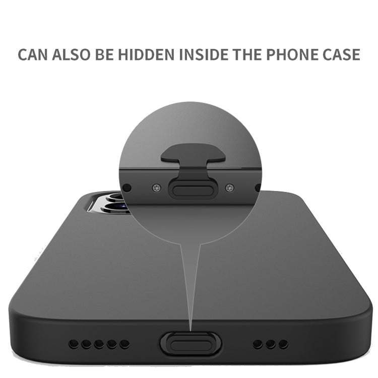 10pcs USB-C/Type-C  Mobile Phone Charging Port Silicone Anti-Dust Plug Back-adhesive Loss-proof Cover(Black)
