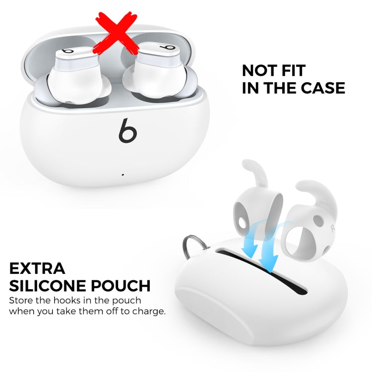 For Beats Studio Buds AhaStyle PT172 Earphone Silicone Ear Caps, Style: Earcap (White)