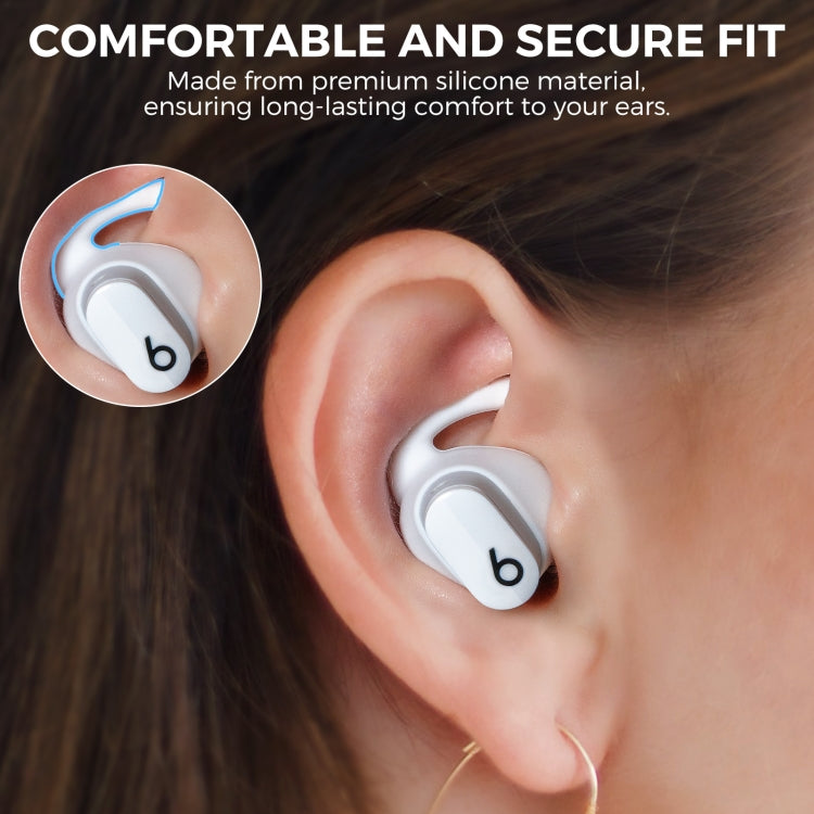 For Beats Studio Buds AhaStyle PT172 Earphone Silicone Ear Caps, Style: Earcap x 3+Case (White)