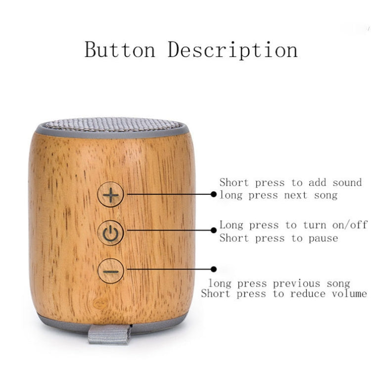 BT811 Mini Wooden Wireless Bluetooth Speaker Support TF Card & 3.5mm AUX(Silver Gray)