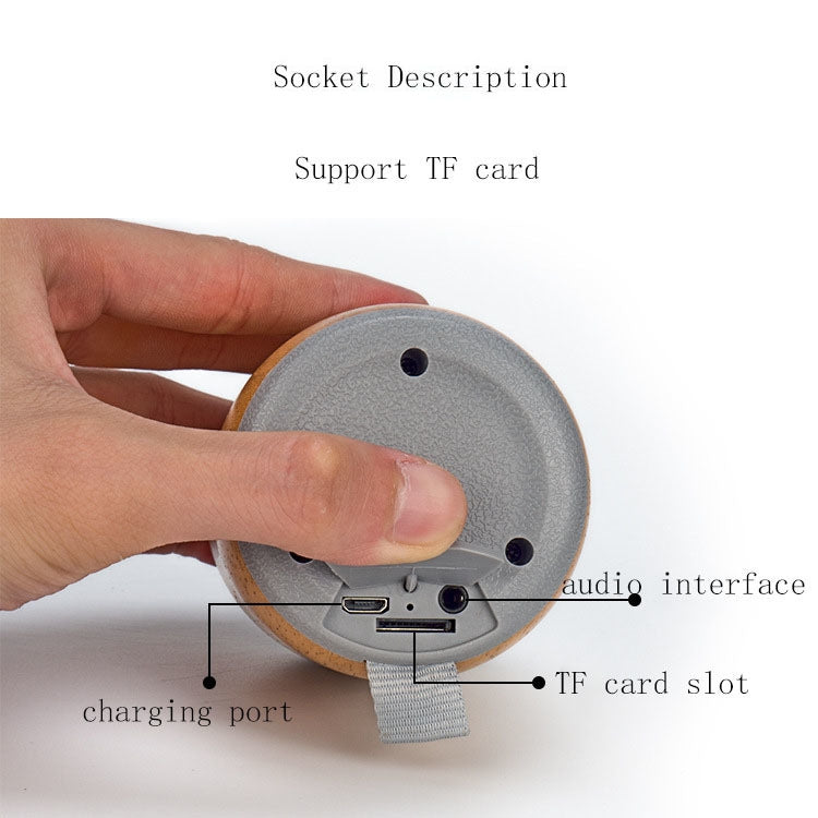 BT811 Mini Wooden Wireless Bluetooth Speaker Support TF Card & 3.5mm AUX(Silver Gray)
