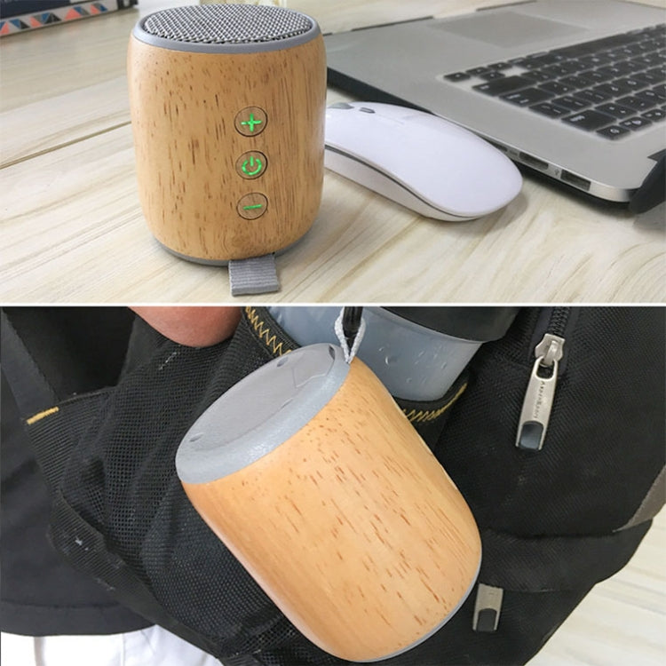 BT811 Mini Wooden Wireless Bluetooth Speaker Support TF Card & 3.5mm AUX(Silver Gray)