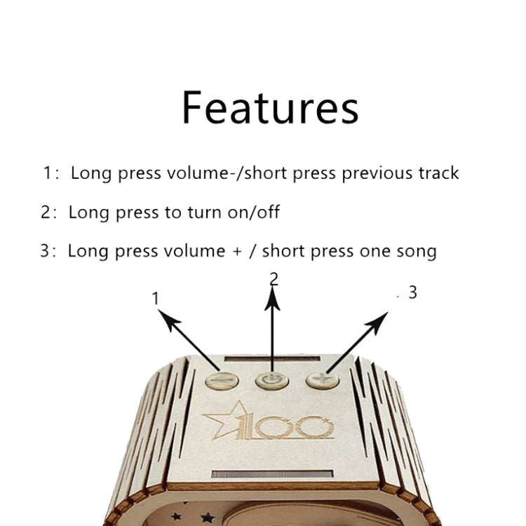 BT813X Solid Wood Ambient Light Wireless Bluetooth Speaker Home Night Light Wood Carving Pattern Audio(Wood Color)