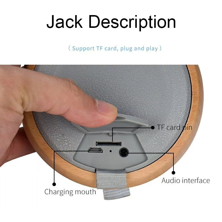 BT810 Small Outdoor Portable Wooden Bluetooth Speaker Support TF Card & 3.5mm AUX(Silver Gray)