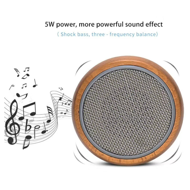 BT810 Small Outdoor Portable Wooden Bluetooth Speaker Support TF Card & 3.5mm AUX(Black)