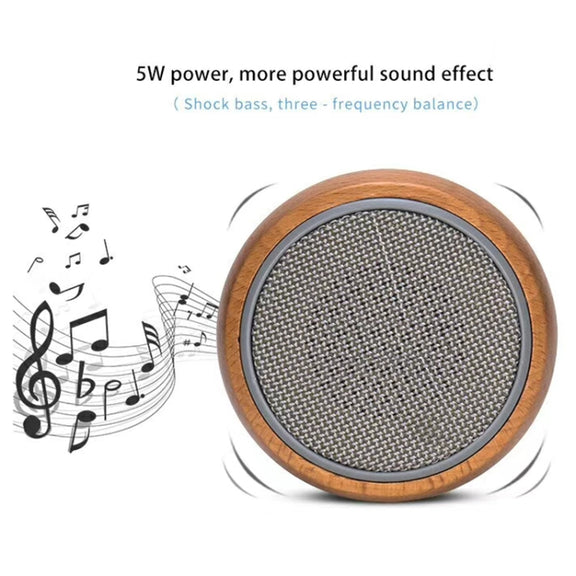 BT810 Small Outdoor Portable Wooden Bluetooth Speaker Support TF Card & 3.5mm AUX(Silver Gray)