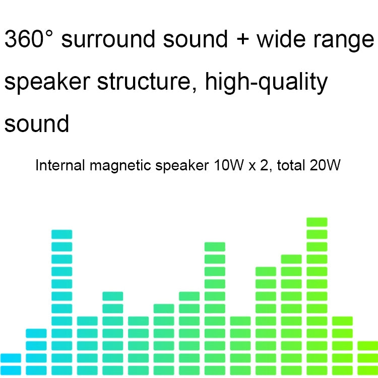 BT808 20W Desktop Computer Bluetooth Speaker 3D Stereo Sound Effect Home Speaker(Silver Gray)