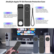 For Apple TV Siri Remote 2/3 AhaStyle PT165 Remote Controller Silicone Protective Case(Black)
