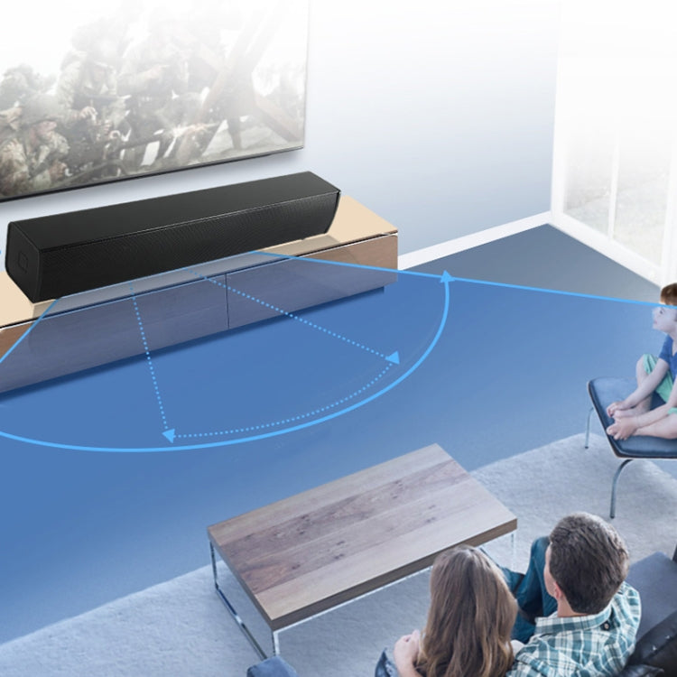 BT809S Desktop Long Gaming Bluetooth Speaker Computer USB Plug-in Intelligent Ambient Light Audio(Black)
