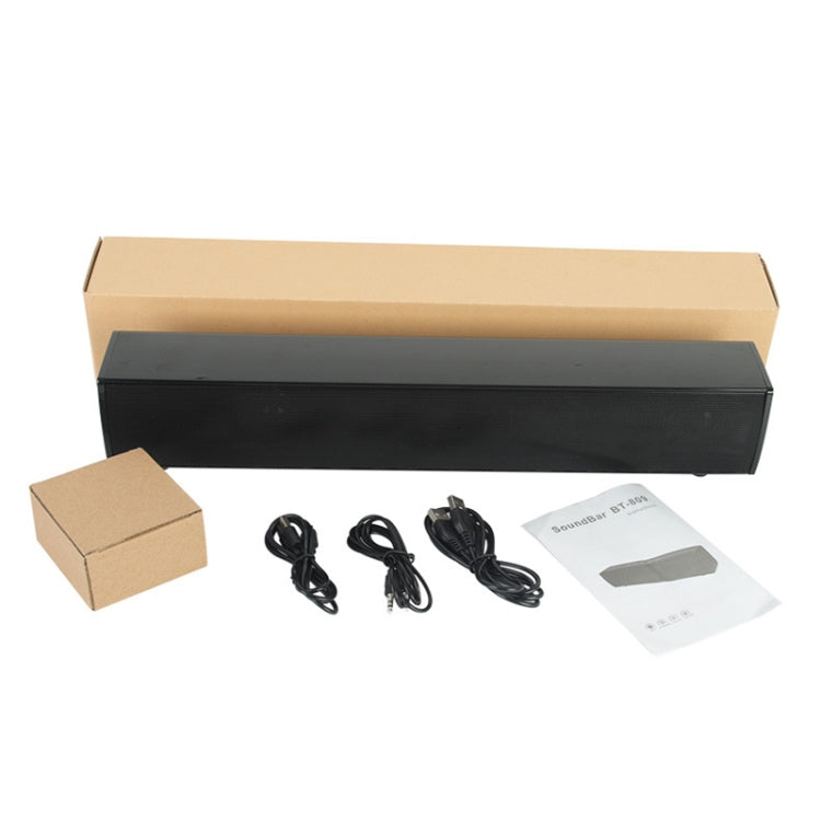 BT809S Desktop Long Gaming Bluetooth Speaker Computer USB Plug-in Intelligent Ambient Light Audio(Black)