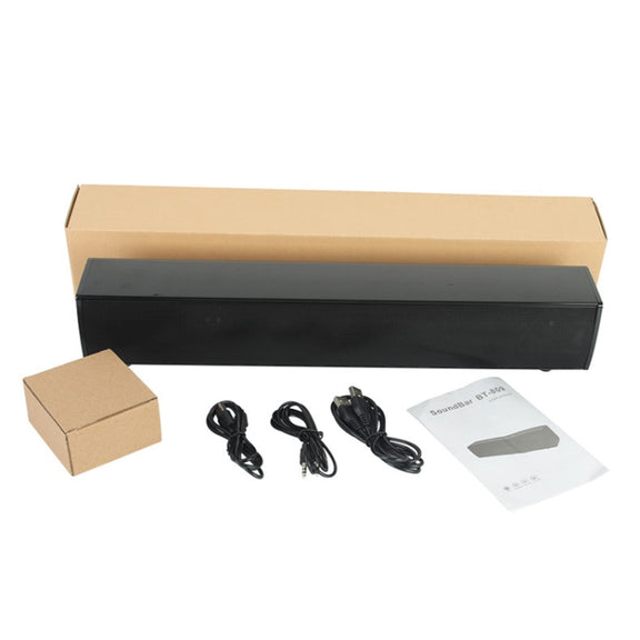 BT809S Desktop Long Gaming Bluetooth Speaker Computer USB Plug-in Intelligent Ambient Light Audio(Black)