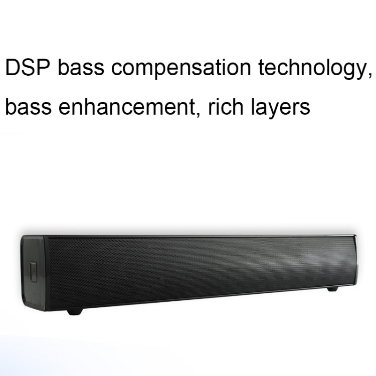 BT809S Desktop Long Gaming Bluetooth Speaker Computer USB Plug-in Intelligent Ambient Light Audio(Black)