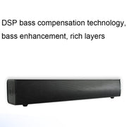 BT809S Desktop Long Gaming Bluetooth Speaker Computer USB Plug-in Intelligent Ambient Light Audio(Black)