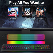 E-3562 Desktop Long Strip Multifunctional RGB Colorful Light Bluetooth Wireless Speaker(Black)