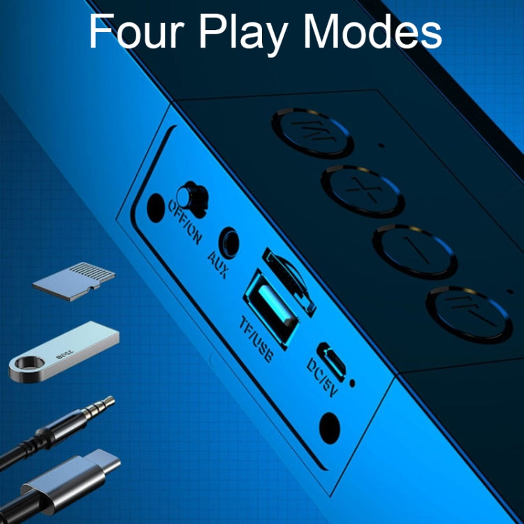 E-3562 Desktop Long Strip Multifunctional RGB Colorful Light Bluetooth Wireless Speaker(Black)