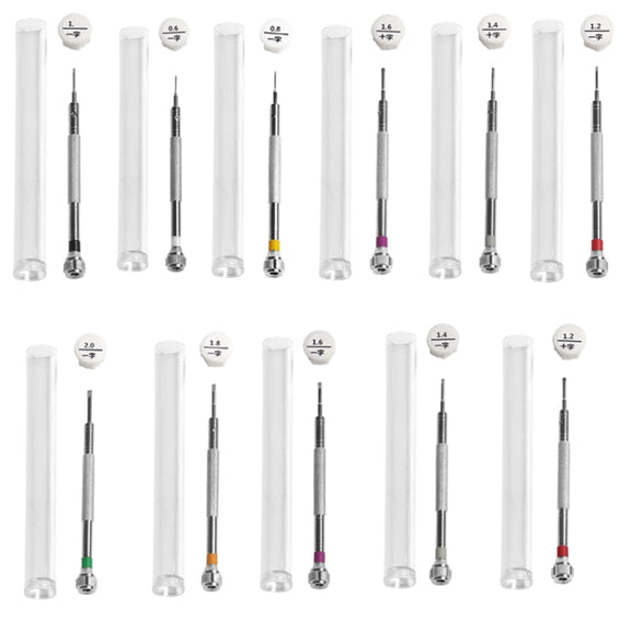 LSD5120 Repair Watch Glasses Stainless Steel Screwdriver Precision Watch Screwdriver Tool 1.2 Straight (Red)