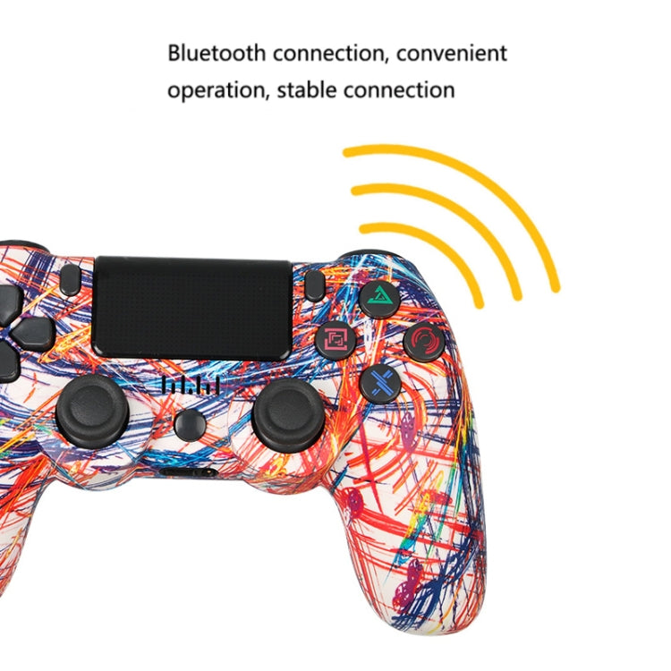 For PS4 Wireless Bluetooth Game Controller With Light Strip Dual Vibration Game Handle(Cartoon)