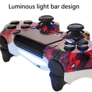 For PS4 Wireless Bluetooth Game Controller With Light Strip Dual Vibration Game Handle(Burst)