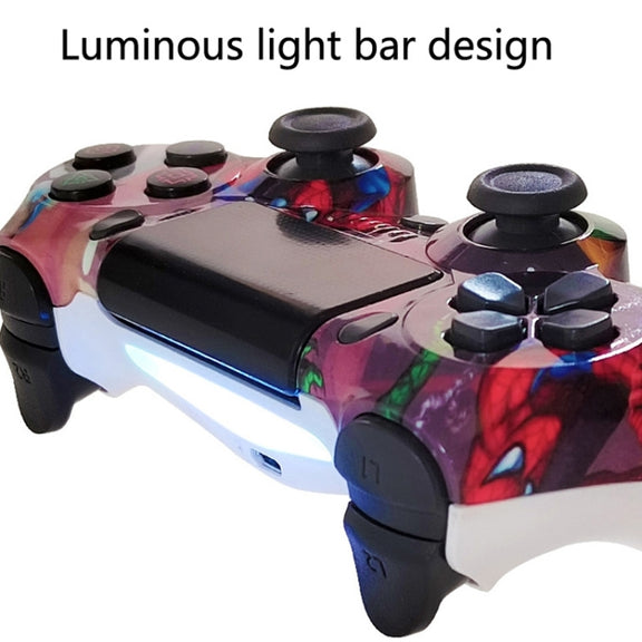 For PS4 Wireless Bluetooth Game Controller With Light Strip Dual Vibration Game Handle(Burst)
