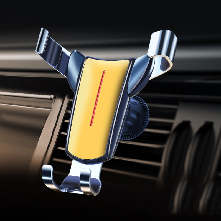 Air Outlet Triangular Gravity Sensor Car Mobile Phone Holder, Color: Golden Hook Clip