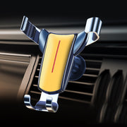 Air Outlet Triangular Gravity Sensor Car Mobile Phone Holder, Color: Golden Hook Clip