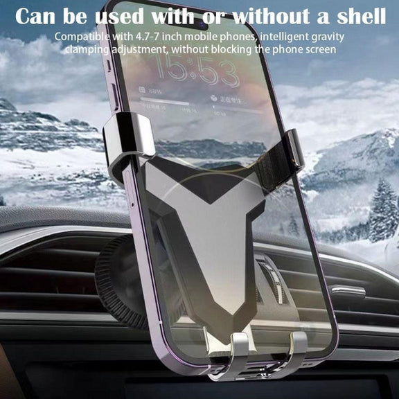 Gravity Navigation Car Air Outlet Triangular Mobile Phone Holder(Silver)