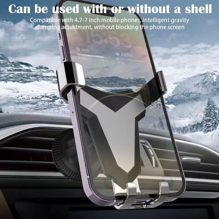 Gravity Navigation Car Air Outlet Triangular Mobile Phone Holder(Gray)