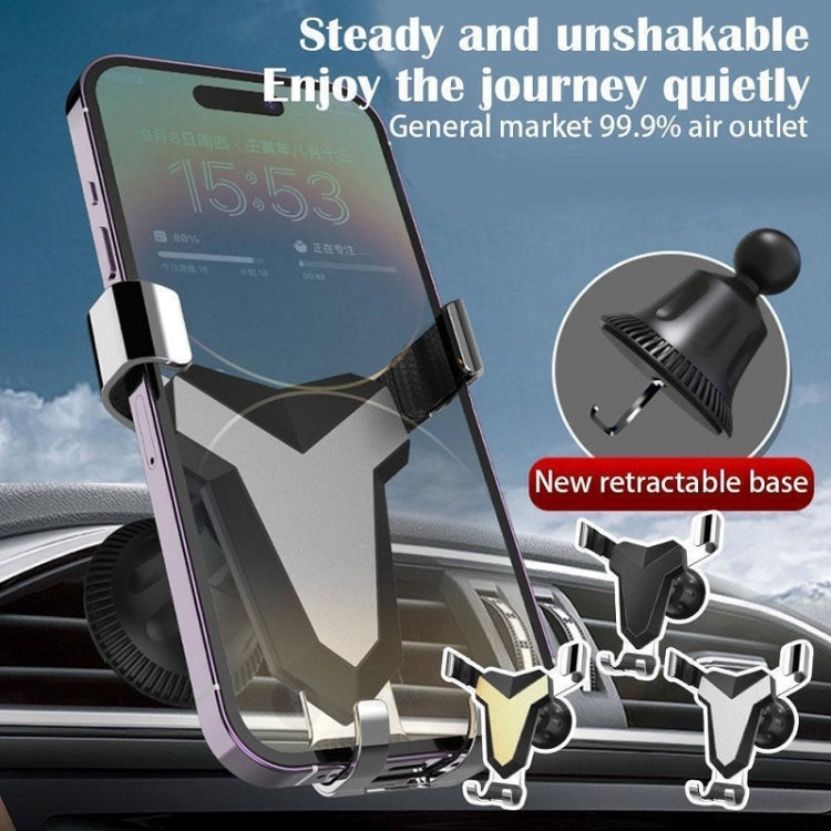 Gravity Navigation Car Air Outlet Triangular Mobile Phone Holder(Golden)