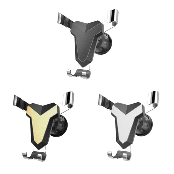Gravity Navigation Car Air Outlet Triangular Mobile Phone Holder(Golden)