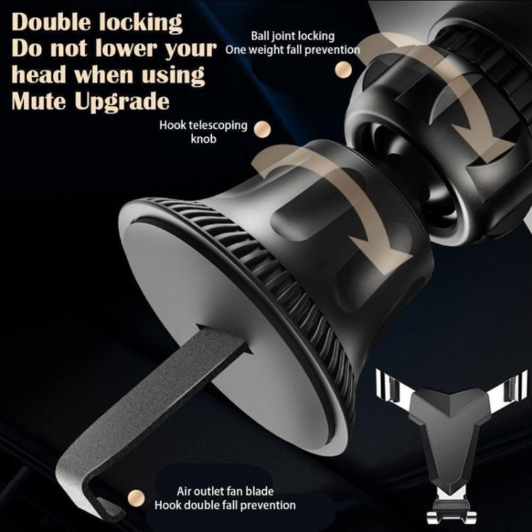 Gravity Navigation Car Air Outlet Triangular Mobile Phone Holder(Golden)