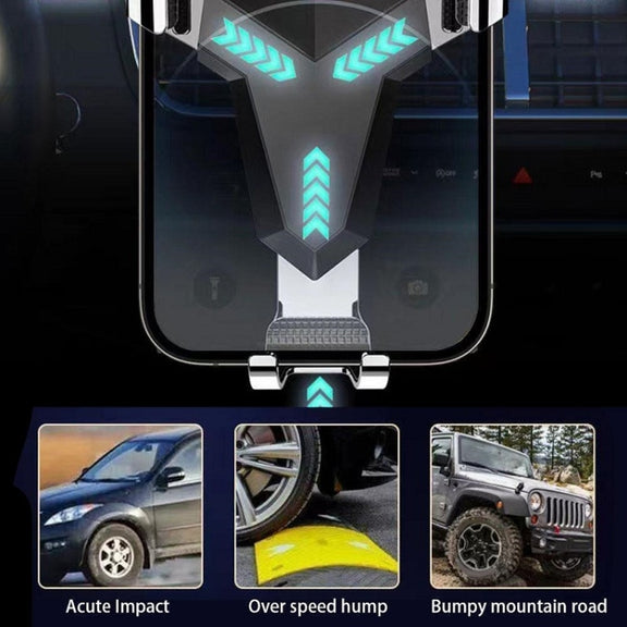 Gravity Navigation Car Air Outlet Triangular Mobile Phone Holder(Golden)