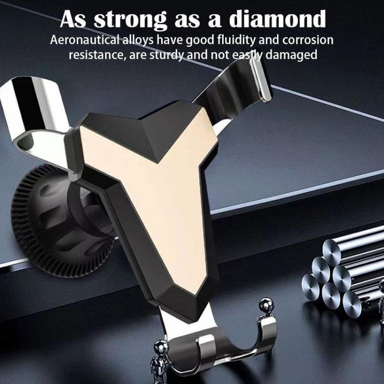 Gravity Navigation Car Air Outlet Triangular Mobile Phone Holder(Golden)