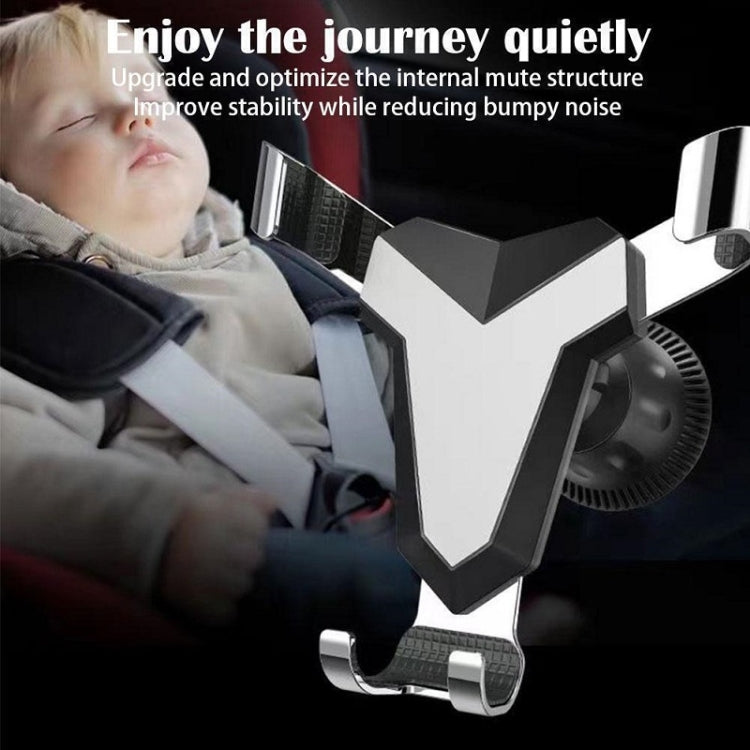 Gravity Navigation Car Air Outlet Triangular Mobile Phone Holder(Golden)