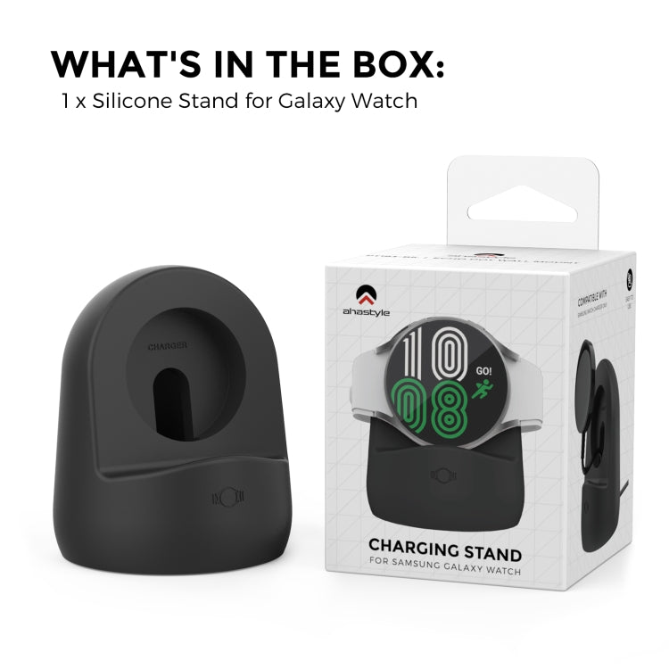 AhaStyle PT181 Watch Silicone Charging Stand For Galaxy Watch 3 / 4 / Active / Active 2(Black)