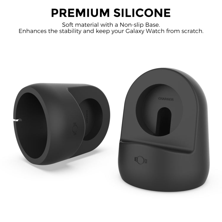 AhaStyle PT181 Watch Silicone Charging Stand For Galaxy Watch 3 / 4 / Active / Active 2(Black)
