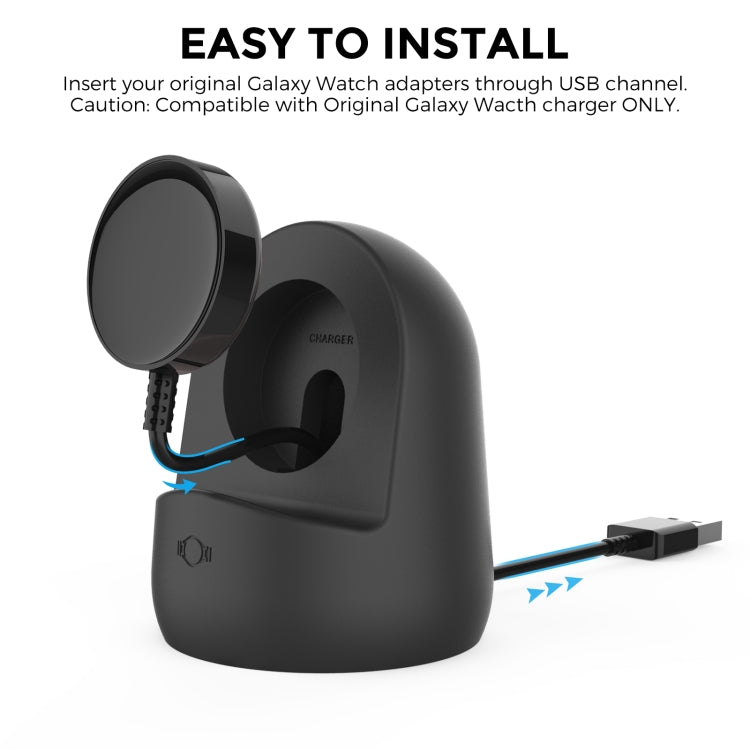 AhaStyle PT181 Watch Silicone Charging Stand For Galaxy Watch 3 / 4 / Active / Active 2(Black)