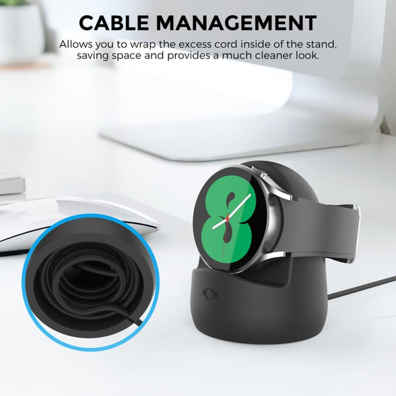 AhaStyle PT181 Watch Silicone Charging Stand For Galaxy Watch 3 / 4 / Active / Active 2(Black)