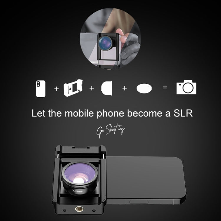 APEXEL CM-HB100CPL HB100mm HD External Macro Mobile Phone Lens with CPL(Black)